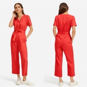 Everlane Linen Button Down Jumpsuit